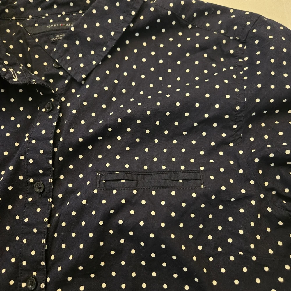 Tommy Hilfiger Relaxed Fit Mem's Polka Dot button-down shirt size XL - Picture 7 of 9